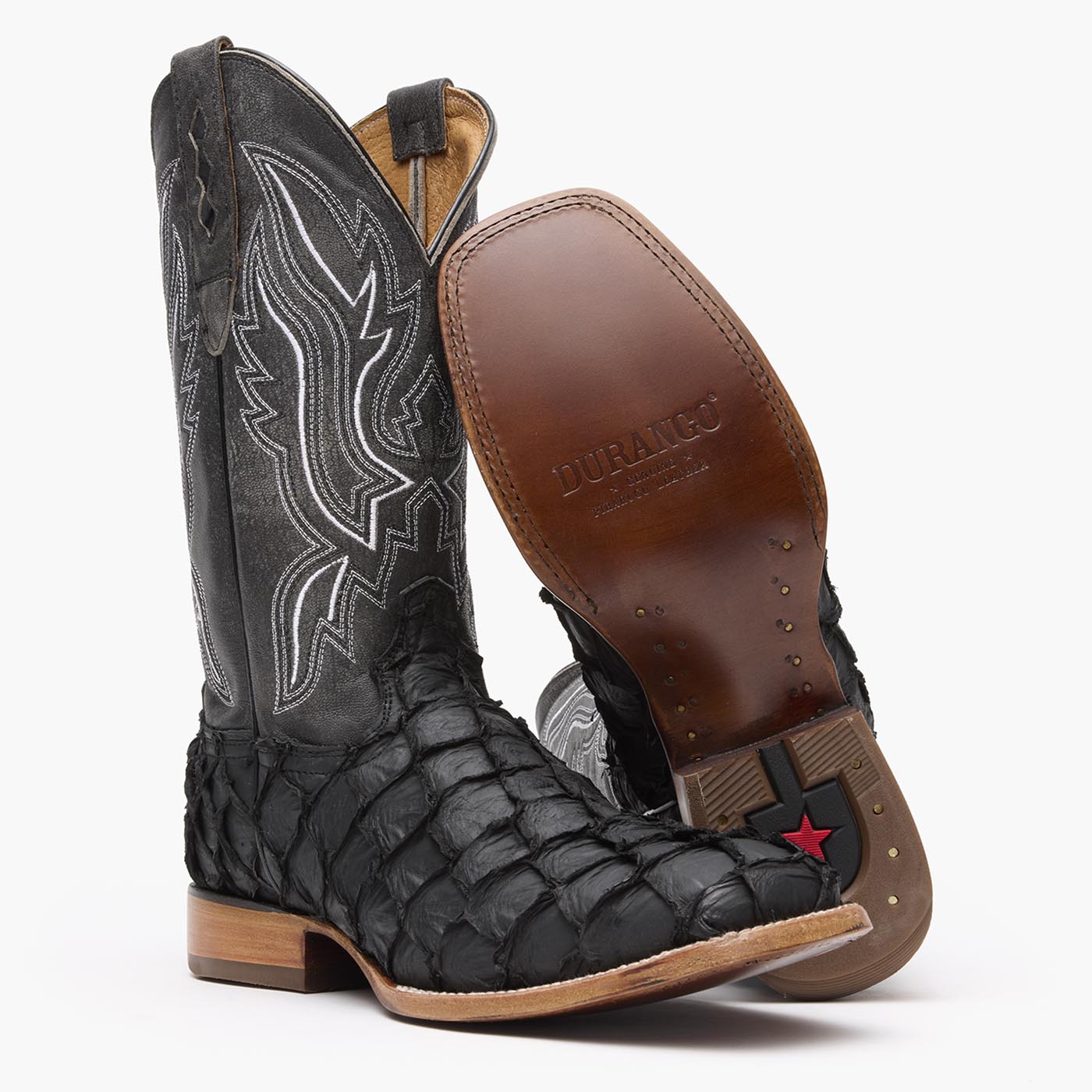 Durango Durango® Premium Exotics™ Matte Black Pirarucu Western Boot