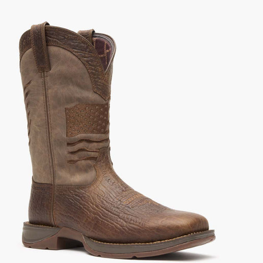 Durango Rebel by Durango® Brown Distressed Flag Embroidery Western Boot
