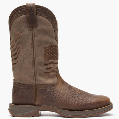 Durango Rebel by Durango® Brown Distressed Flag Embroidery Western Boot