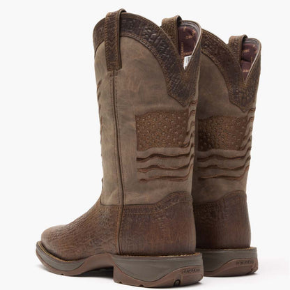 Durango Rebel by Durango® Brown Distressed Flag Embroidery Western Boot