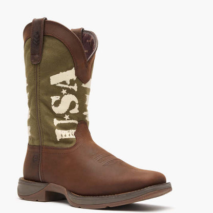 Durango Rebel by Durango® Army Green USA Print Western Boot