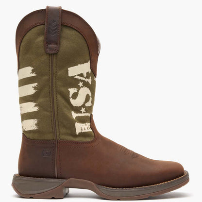 Durango Rebel by Durango® Army Green USA Print Western Boot