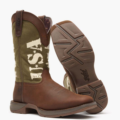 Durango Rebel by Durango® Army Green USA Print Western Boot
