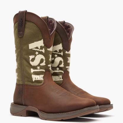 Durango Rebel by Durango® Army Green USA Print Western Boot