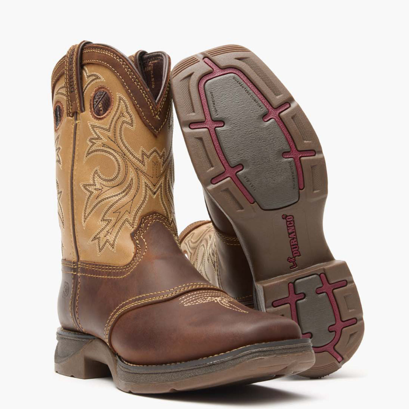 Durango Lil’ Rebel by Durango® Big Kids Brown Tan Western Boot