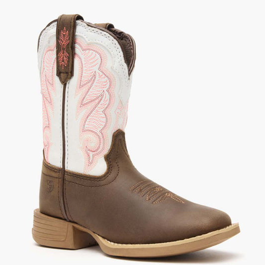 Durango Durango® Lil' Rebel Pro™ Big Kid's Trail Brown and White Western Boot