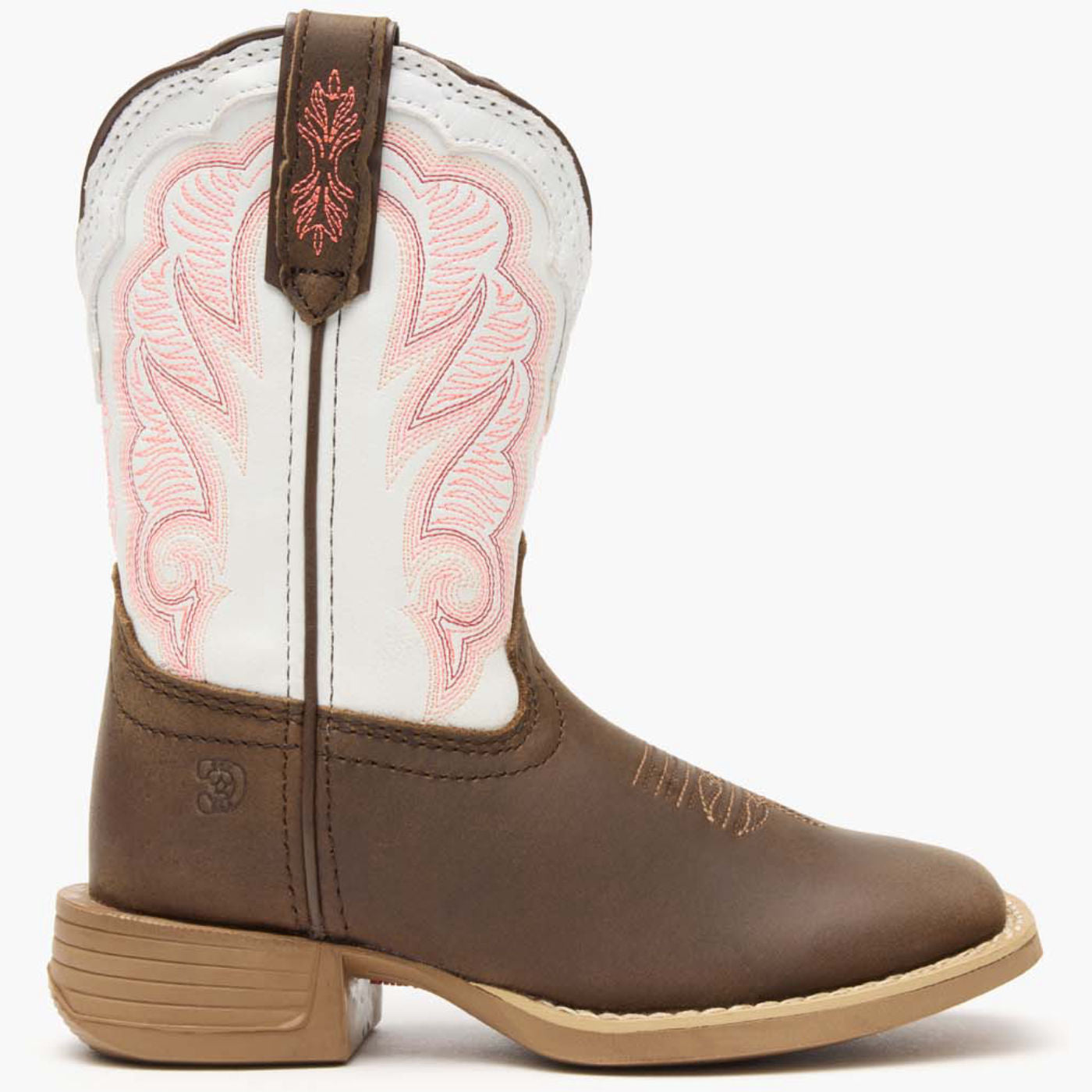 Durango Durango® Lil' Rebel Pro™ Big Kid's Trail Brown and White Western Boot