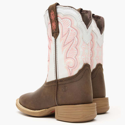Durango Durango® Lil' Rebel Pro™ Big Kid's Trail Brown and White Western Boot