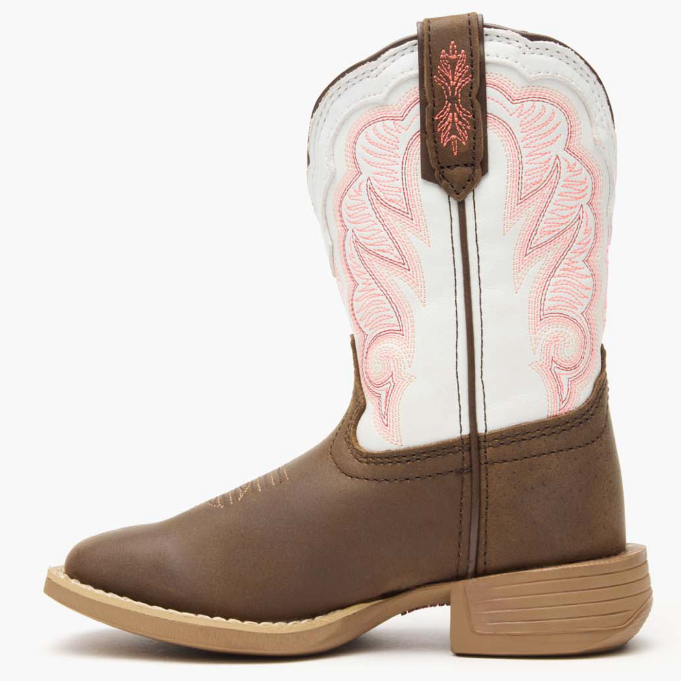 Durango Durango® Lil' Rebel Pro™ Big Kid's Trail Brown and White Western Boot