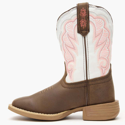 Durango Durango® Lil' Rebel Pro™ Big Kid's Trail Brown and White Western Boot