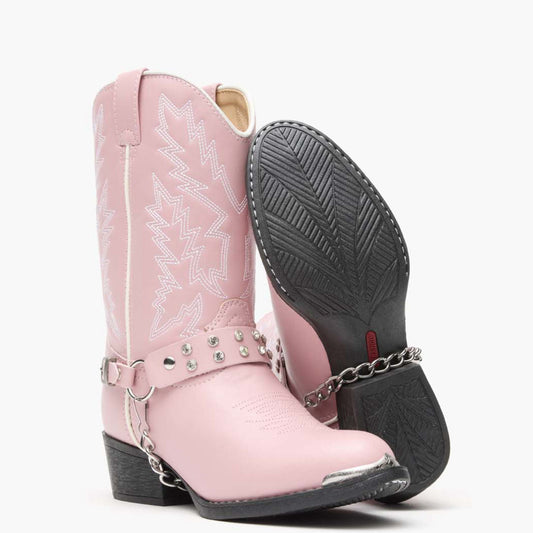 Durango Lil' Durango® Big Kid Pink Rhinestone Western Boot