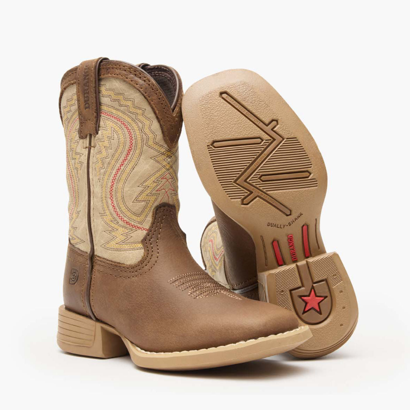 Durango Durango® Lil' Rebel Pro™ Big Kids' Coffee and Bone Western Boot