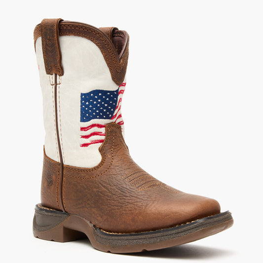 Durango Lil' Rebel™ by Durango® Big Kids Distressed Flag Western Boot
