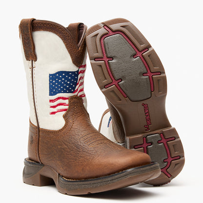 Durango Lil' Rebel™ by Durango® Big Kids Distressed Flag Western Boot