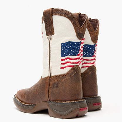 Durango Lil' Rebel™ by Durango® Big Kids Distressed Flag Western Boot